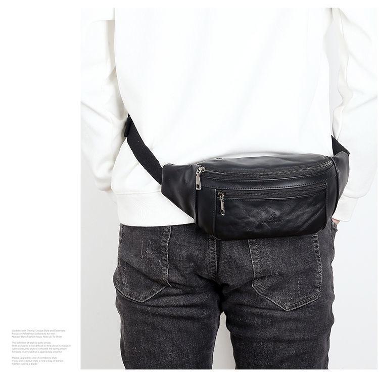 Herren Echtleder Umhängetasche Bauchtasche: Multifunktionale Hüfttasche mit großer Kapazität zum Laufen und für die Arbeit