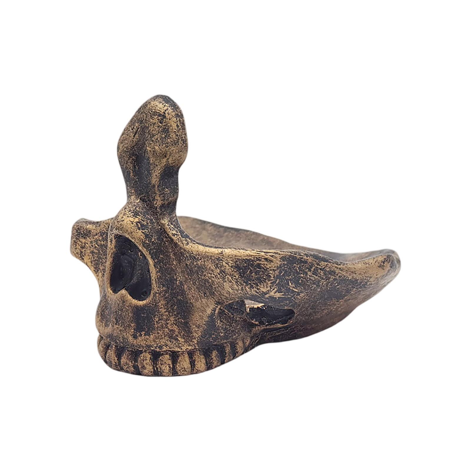 

Skulls Glasses Stand Desktop Ornament Creatives Home Decoration Resin Crafts One Size бронзовий