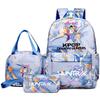 3Pcs/set Anime Demon Hunters Printed Backpack Handbag Pencil Case for Teenager Student Bookbag Schoolbag Women Large Capacity Waterproof Bag