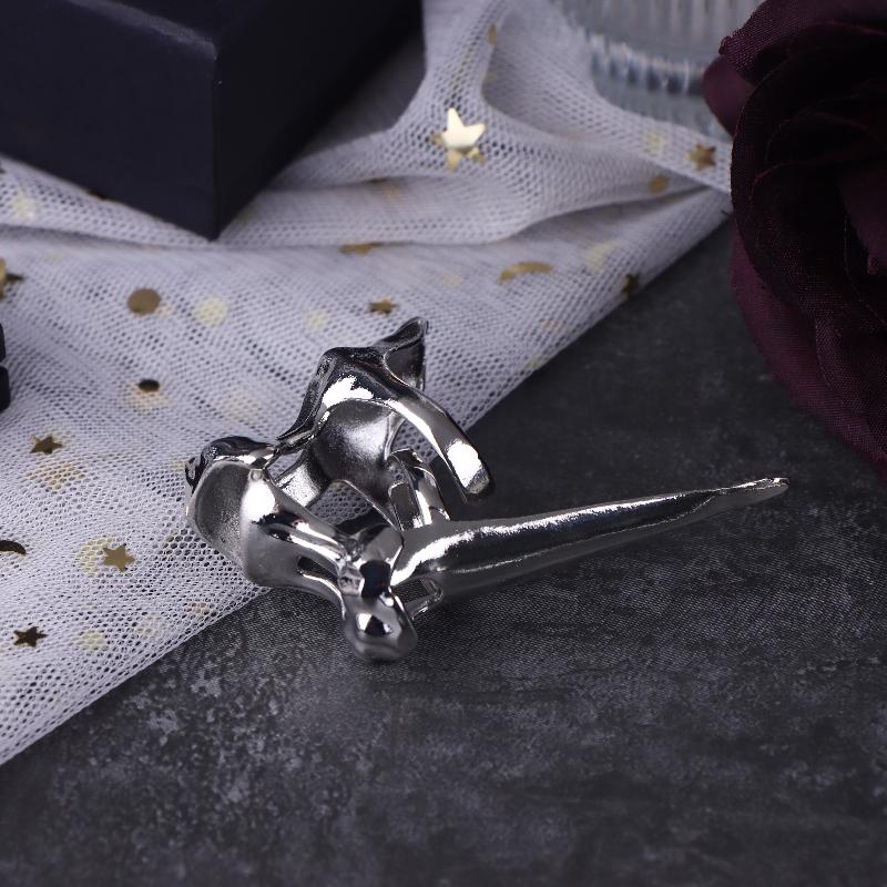 Punk Metal Exoskeleton Index Finger Joint Bone Ring Gothic Rock Machinery Fingertip Ring Long Finger Rings Jewelry Gift