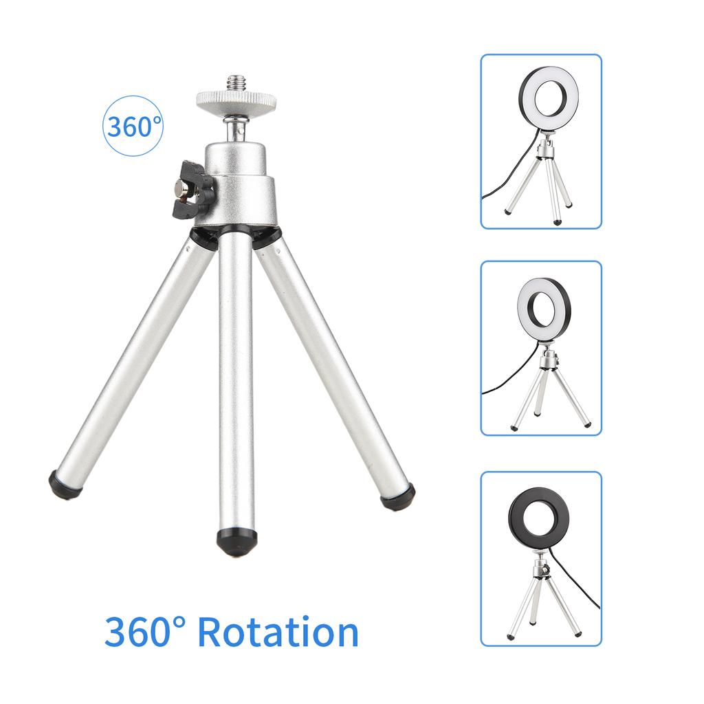 9CM/3.5IN Ring Light for Laptop 3Colored Circle Lamp with Desktop Tripod 3200K6000K 10 Adjustable