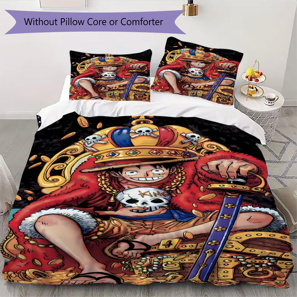 

One Piece Pattern Bedding uilt Set uilt Cover Pillowcase Home Decoration Birthday Gift (1 * duvet cover + 2 * pillowcase without core) 135x200cm