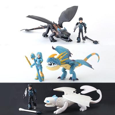 6 Pièces/set Anime Comment entraîner son dragon Jouet Hobby Kawaii Furie Nocturne Dragon Noir Bleu Poupée Collection Cadeau d'Anniversaire pour Enfant Fans