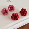Retro Preserved Flower Earrings Sweet Romantic Ear Hooks Elegant Artificial Rose Earrings  Wedding