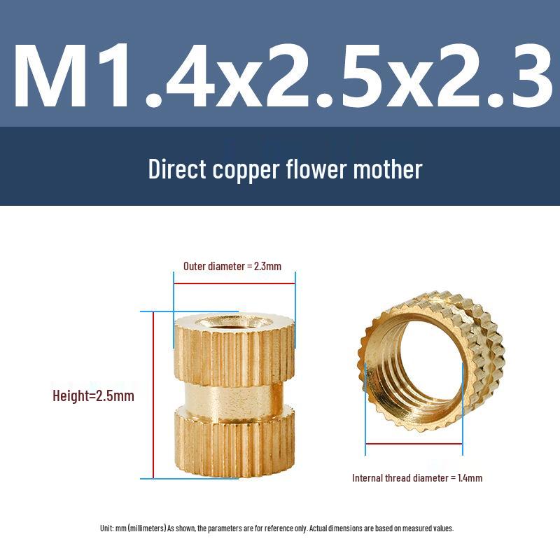 M1-M10 Knurled Brass Heat Insert Nut for Injection Molding