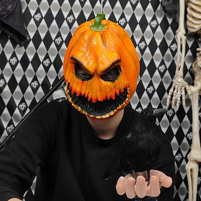 Best-selling Pumpkin Head Halloween Mask, Popular Horror Mask Made of Latex Material for Role-playing and Party Costumes