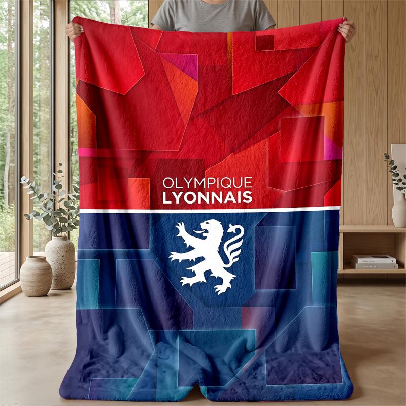 Lyon FC Soft Flannel Fleece Blanket Lightweight Cozy Warm Throw Blanket For Sofa Bed Home Decor