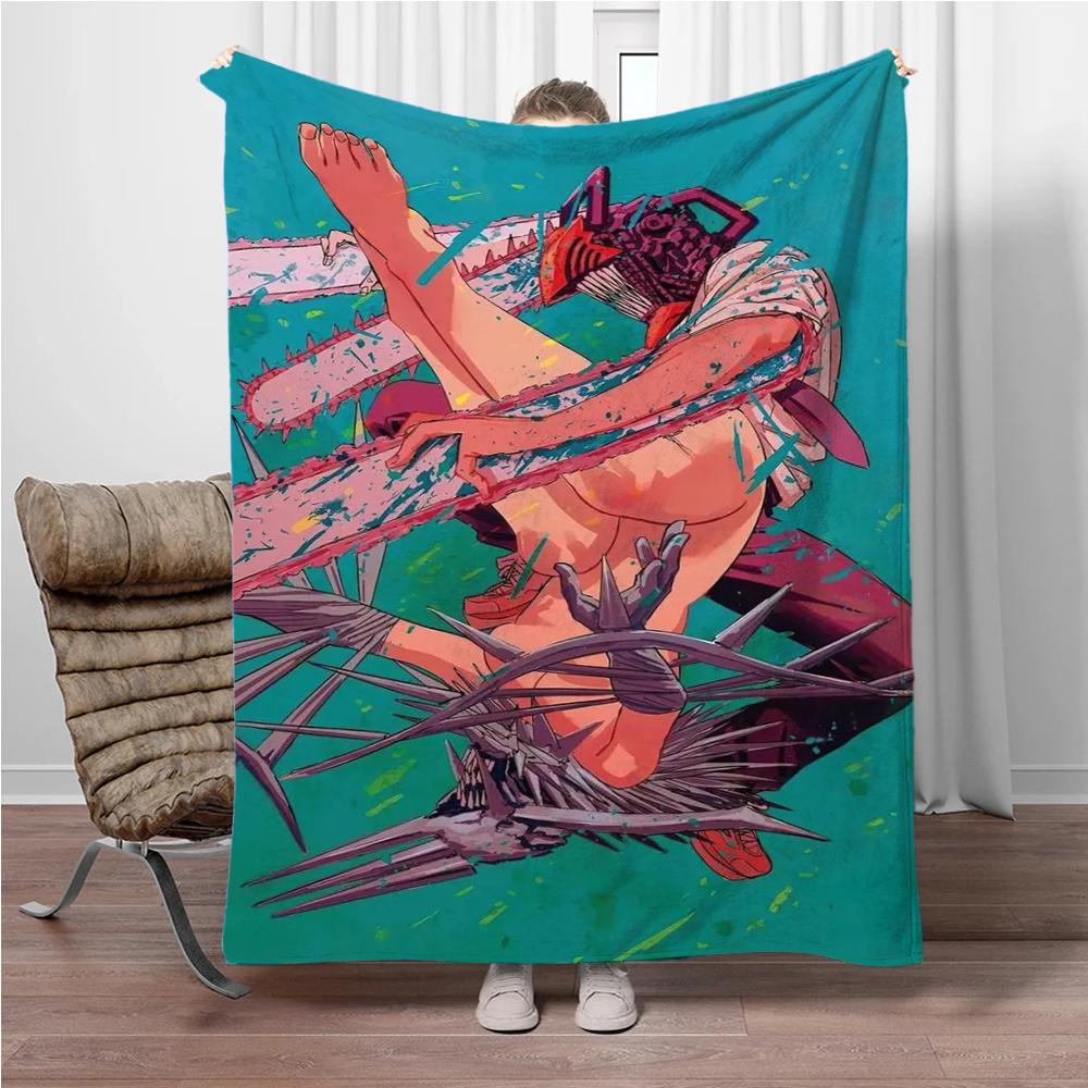 Japanese Anime Manga Denji Chainsaw-Man Children Warm Soft Blankets for Sofa Bed Cover Blanket Suitable for Birthday Souvenir