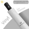 Automatic Gradient Color Umbrella for Women, Sun Protection and Uv Protection Dual-Purpose Black-Coated Umbrella for Men, Large Umbrella