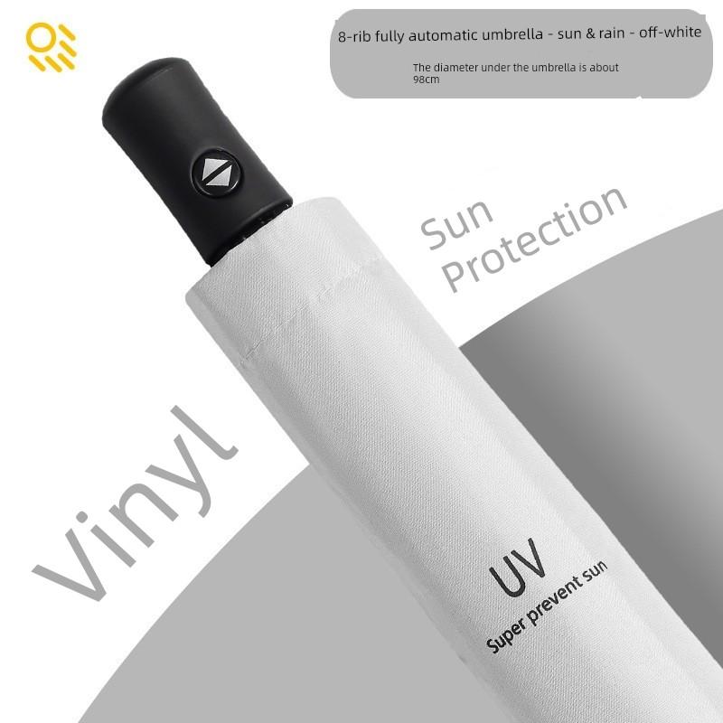 Automatic Gradient Color Umbrella for Women, Sun Protection and Uv Protection Dual-Purpose Black-Coated Umbrella for Men, Large Umbrella