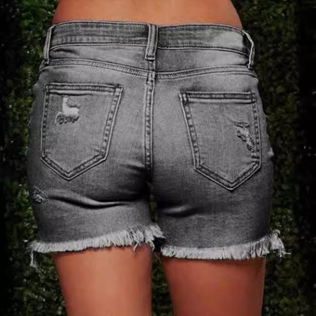 New Broken Holes Burlap Cow Large Size Boy Shorts Female Thin Denim Shorts