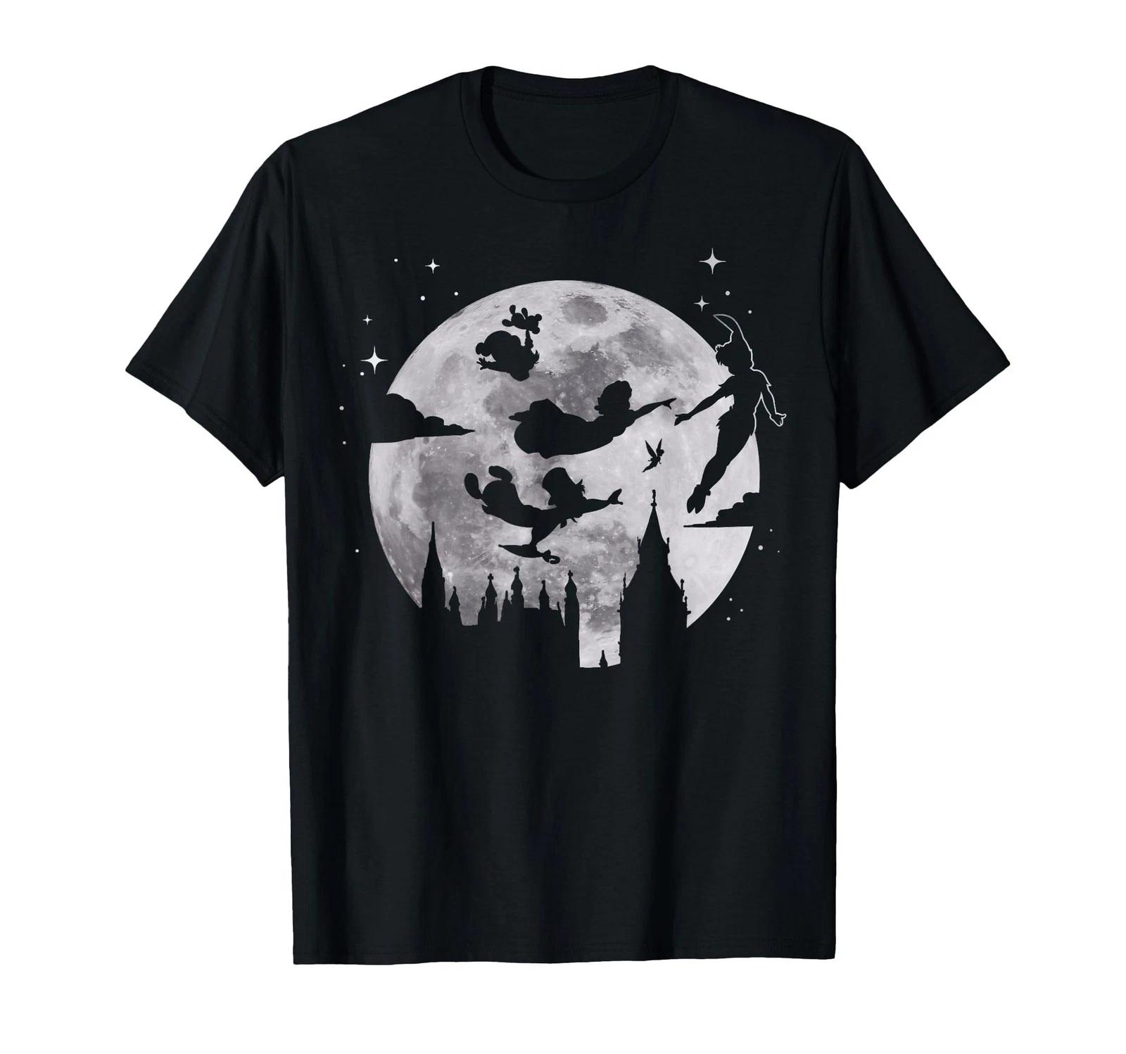 Disney Peter Pan Flying By The Moon Silhouette T-Shirt_ XL