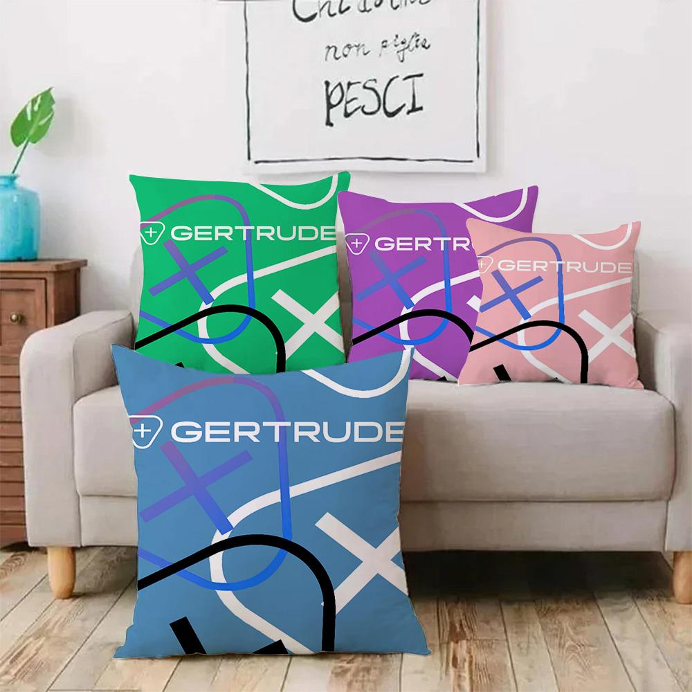 Fashionable letters Pillow Covers Cartoon Sofa Decorative Home Double-sided Printing Short Plush Cute Cushion Cover