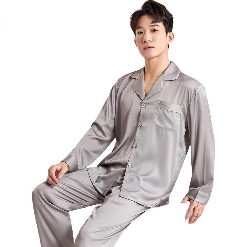 QUEEN.EASY Practical Ice Silk Pajamas for Men, Summer High-Quality Home Wear Set, Gift for Husband Or Father