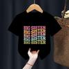 Big Sister Little Sister Print Tshirt for Girl Siblings Matching Outfit Tops Summer Sibling T Shirt Retro Children Clothes Tee
