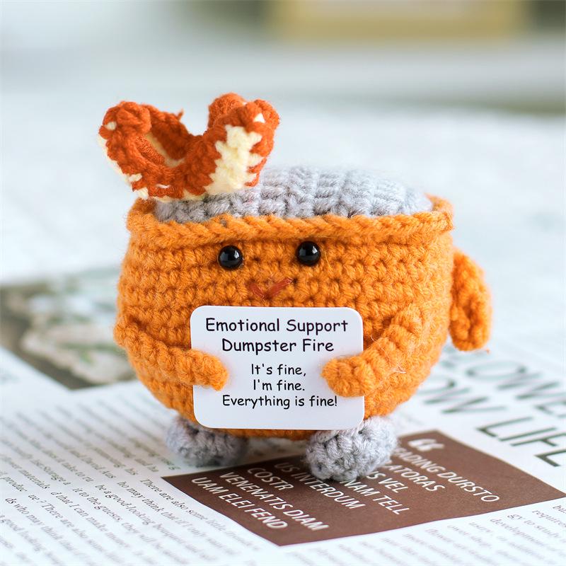 Cross-border Positive Energy Potato Crochet Doll: Humorous Yarn-Knitted Bonsai Ornament and Gift Card