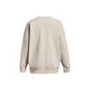 Under Armour Casual Crew Neck Loose Fit Solid Color Pullover Sweatshirt Women Sweatshirt Beige 1379491-784