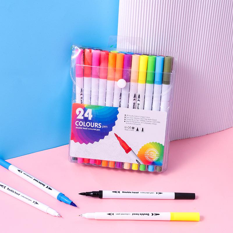 Sada oboustranných akvarelových štětců a finelinerů (12-120 barev) pro Umění a Obrysy