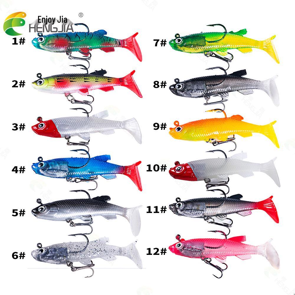 T-Schwanz 8CM Weichköder für Eis- und Felsangeln - Künstlicher Bleikopf-Köder für Bassangler