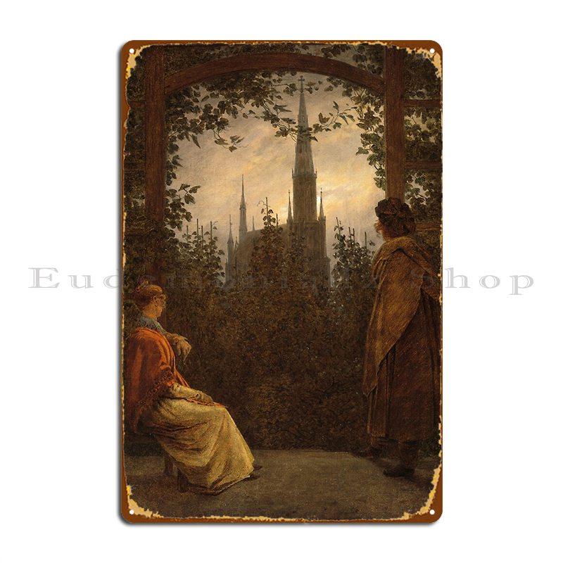 

Gazebo In Greifswald Caspar David Friedrich Metal Sign Retro Wall Plaque Design Printing Garage Tin Sign Poster 20x30cm（7.8x11.8inch）