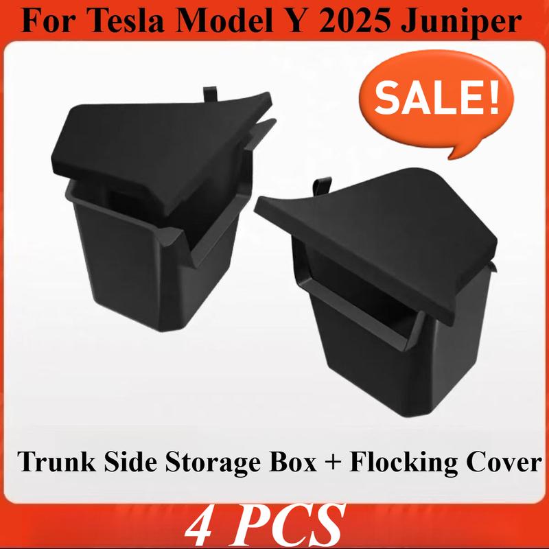 Trunk Organizer Launch Refresh 2025 Rear Trunk Storage B Side Box Organiser For Tesla Model Y Juniper TPE Accessories