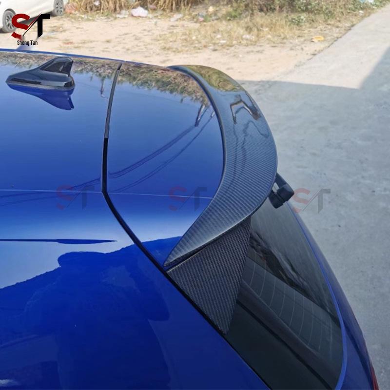 Volkswagen Golf 8 Carbon Fiber No-Drill Rear Roof Spoiler – Eighth Gen Lip Car Accessory
