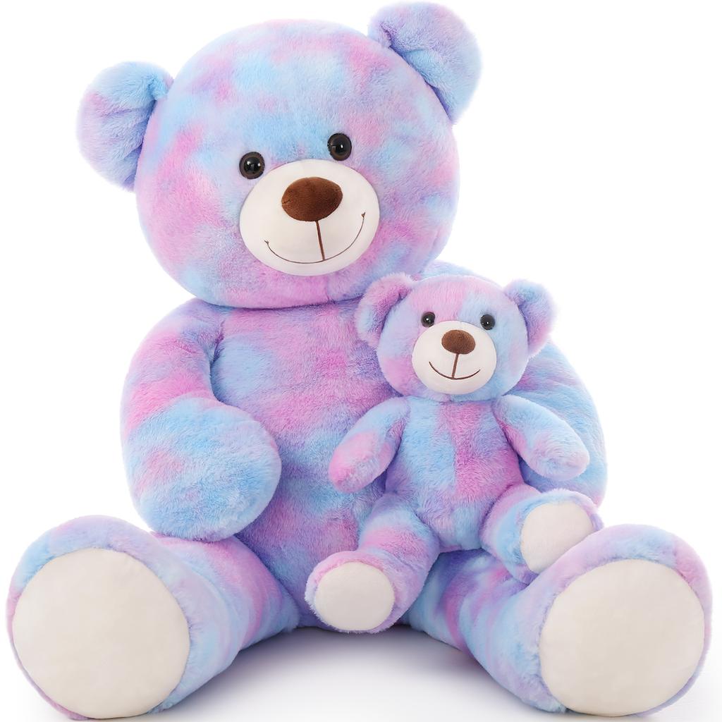 Tezituor Giant Stuffed Animal 39in, Large Teddy Mommy with Baby, Big Stuffed Bear for Kids, Girlfriend on Mother's Day, Valentin