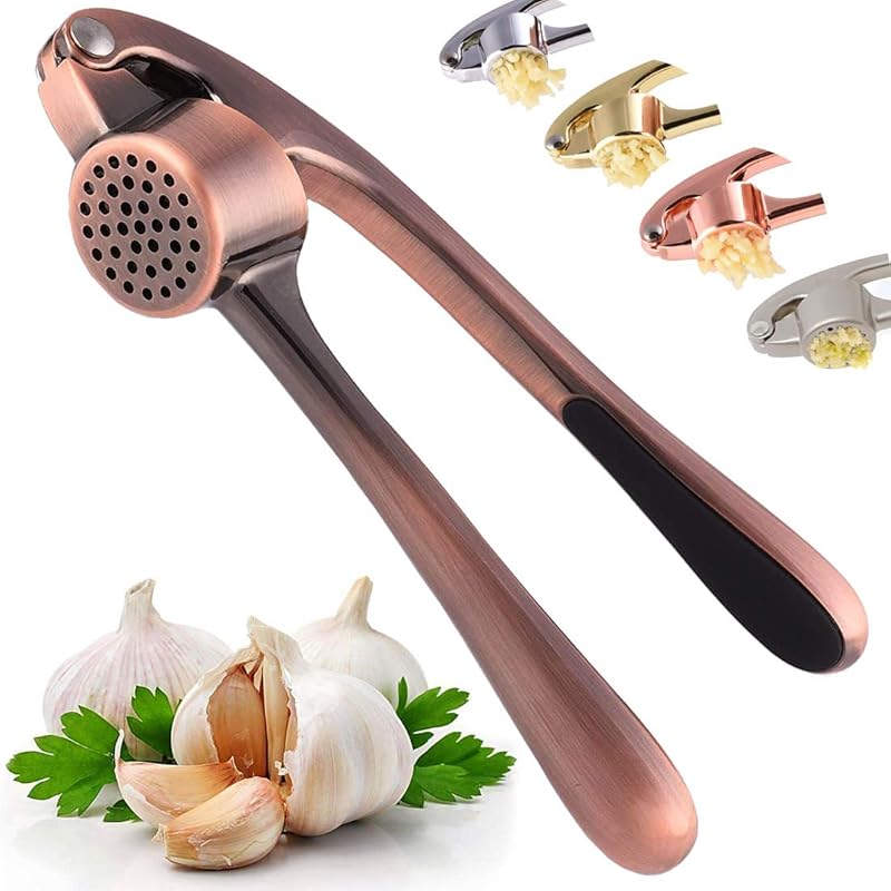 Garlic Press, Metal Garlic Crusher Mincer for Garlic & Nuts with Pearl Nickel Color, Professional Garlic Ginger Press Tool In Kitchen from DSafer,