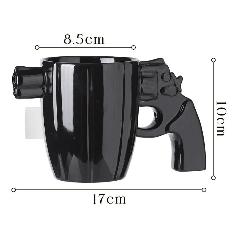 

Mug Creative Revolver Shape Ceramic Personalized Shape Coffee Cup Large Capacity Water Cup Home Furnishings 301-400ml чёрный