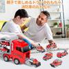 7-Piece Toy Truck Set with Large Storage, Alloy Diecast Cars, Fire Engine, and Work Vehicles, Construction Vehicles, and Transportable Toys. Large Siz