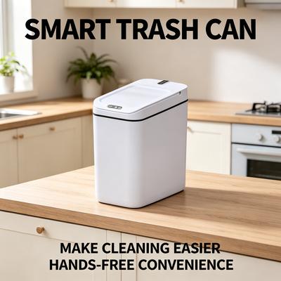 Poubelle intelligente avec capteur automatique pour cuisine et salle de bain de grande capacité