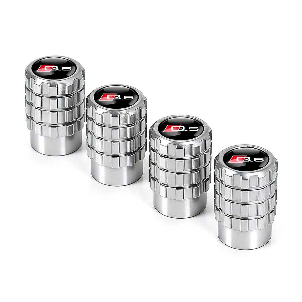 New 4pcs Aluminium Car Tire Valve Stems Caps Gear shaped Valve For T Sline TT A1 A2 A3 A4 A5 A6 A7 A8 8P B6 B7 Auto Accessories