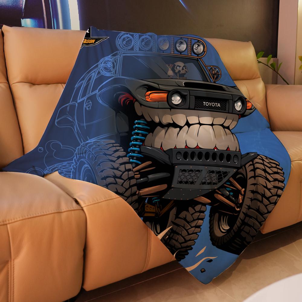 New Monster Truck Blanket Cartoon Flannel Throw Blankets for All Season Kids Boys Track Bed Sofa Blanket