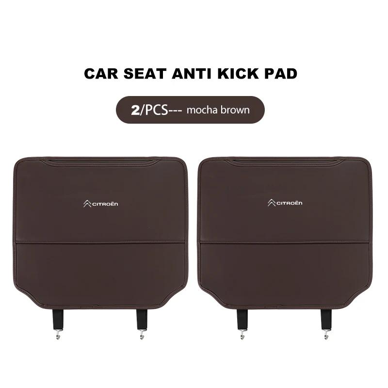 AQO1 Leather Car Seat Back Anti Kick Mat Protector Cover Accessories For Citroen Grand Berlingo Jumper Celysee Xsara Picasso Aircross