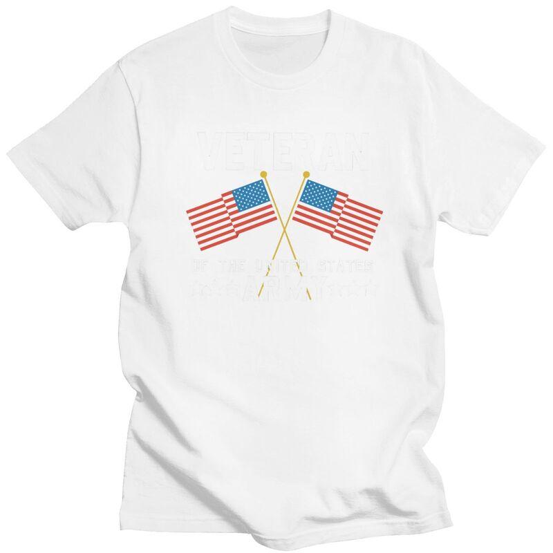 Custom Fashion American Flag US Army Veteran T Shirts Men ShortSleeve Tshirt Casual Tee 100 Cotton Slim Fit Tshirt Merch