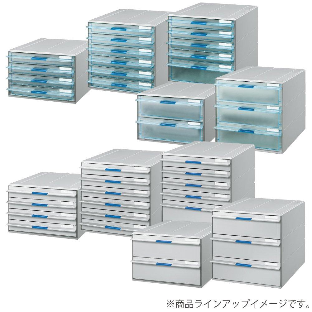 Kokuyo Letter Case, Clear Drawer, A4, 2 Deep Drawers, LC-UNT202M