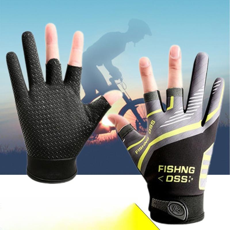 Cycling Fishing Gloves Sunscreen Windproof Breathable Cut-resistant Three-finger Sports Fishing Equipment Cycling Gloves
