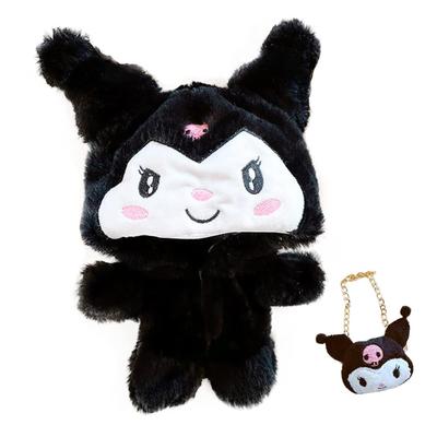 Niannyyhouse 20cm Plush Doll Clothes Set (Bodysuit + Packet) - Black Devil Outfit, Cotton Doll Clothes, Dress-Up, Baby Doll Clothes (Black)