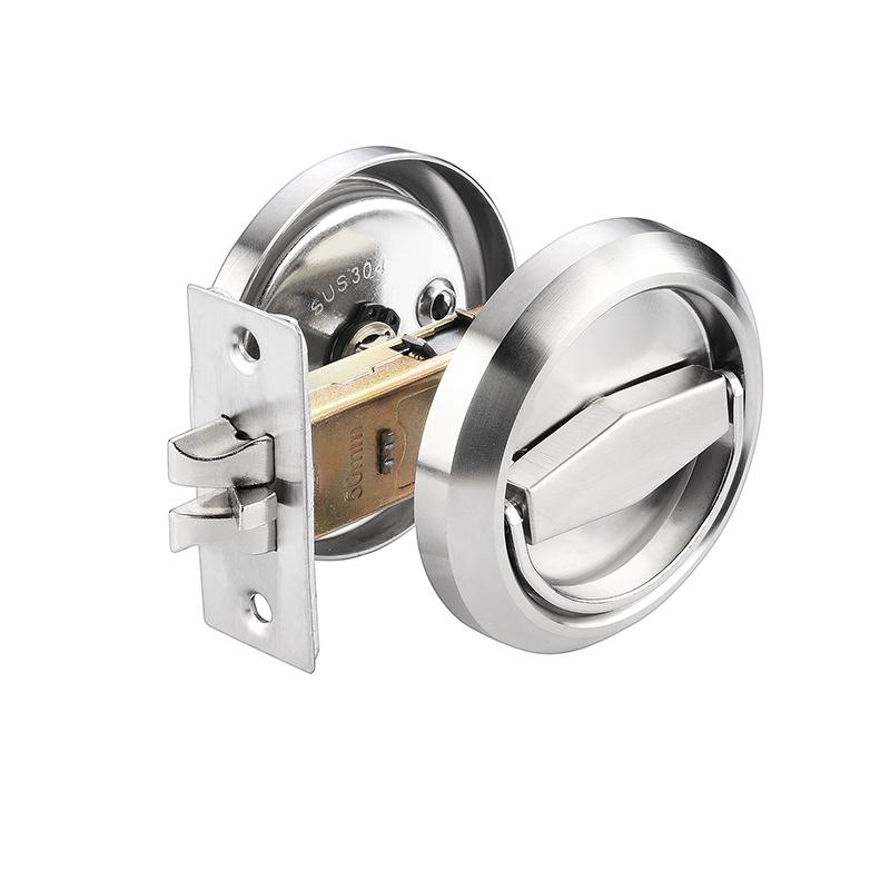 

Изысканный красивый невидимый двусторонний дверной замок из нержавеющей стали, внутренний круглый замок с кольцом для открывания