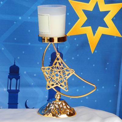 Porte-bougie en forme de lune de l'Aïd Ramadan, antirouille, résistant à la corrosion, porte-bougie, pièce maîtresse de Ramadan