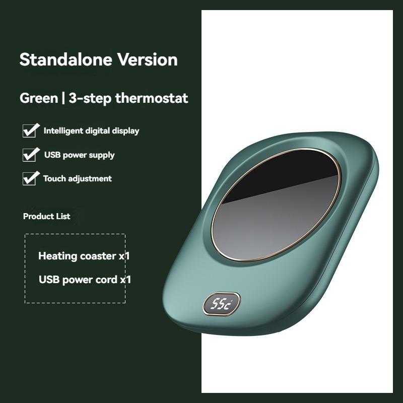 

Умный нагревательный коврик USB зарядка три уровня температуры подогреватель чашки 55°C постоянная температура подогреваемый коврик для чашки цифровой сенсорный дисплей зелёный