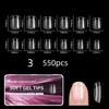550Pcs Semi-Matte Fake Nails No Polishing Press On False Nails Medium Short Design Nail Tips Salon Home Diy Fake Nail Extension