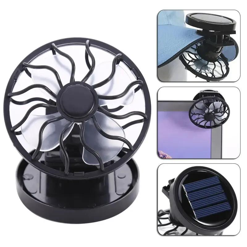 Mini Clip-on Solar Energy Fan Camping Hiking Cooling Portable Fan for Summer Travel Camp Mountaineering Cooling