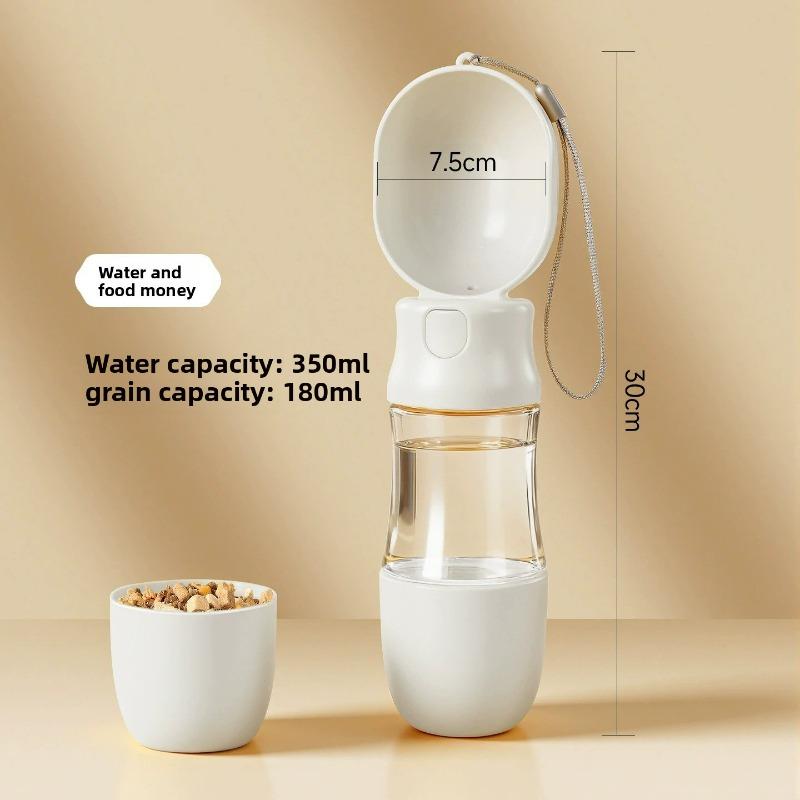 

Dog Water Bottle Portable Pet Travel Cup Outdoor Drinking Dispenser for Walking Hiking with Folding Bowl Dog Accessories белый