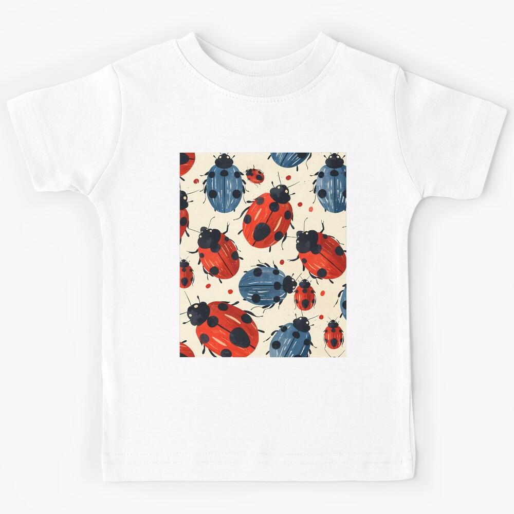 Red And Blue LadyBugs Kids T-Shirt 140