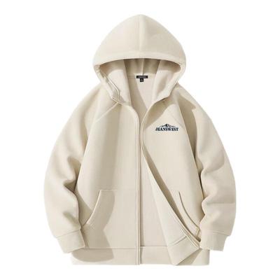 Jeanswest Herren Verdickte Fleecegefütterte Kapuzen-Reißverschlussjacke