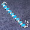 Natural Copper Blue Turquoise Gemstone 925 Sterling Silver Bracelet 7-8" ETC-14469