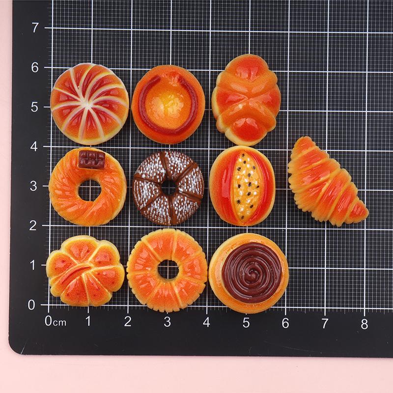 10/100Pcs Kawaii Flatback Resin Cartoon Bread Cake Cookies Simulation Food Crafts Diy Scrapbooking Kitchen Decor Accessory