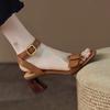 Spring and Summer Retro Style Casual Thick Heel Sandals Women's Fashion Versatile Comfortable Belt Buckle Women's Sandals
