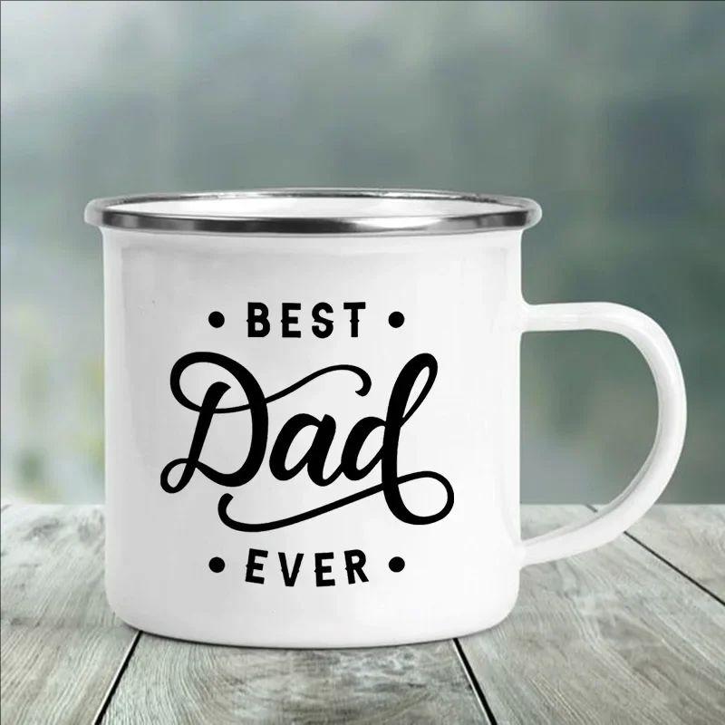Best Dad Print Funny Enamel Creative Coffee Cups Camping Mugs Handle Drinkware Vacation Mug The Best Father's Day Gifts for Men
